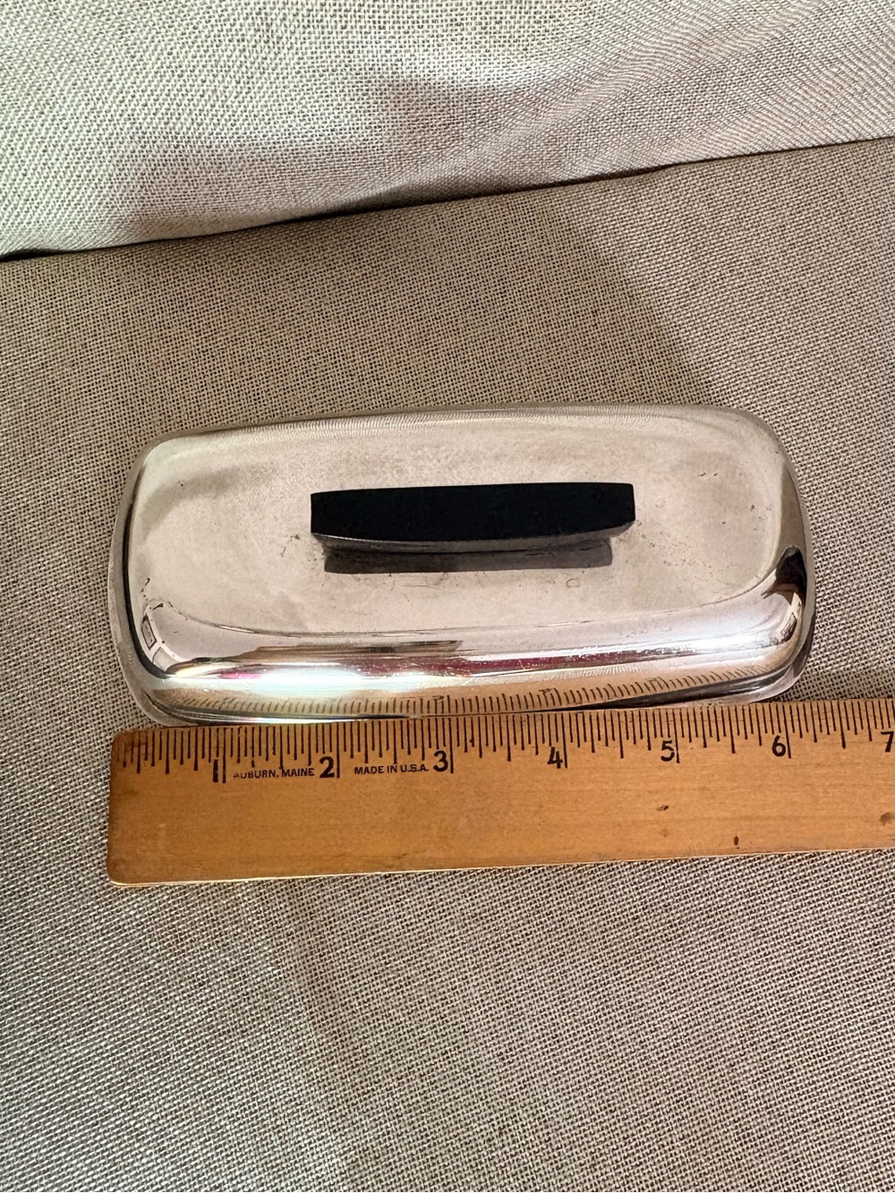 Towle Sterling Silver Modernist Butter Dish Matte Black Ceramic Base Earl Pardon - Picture 15 of 15